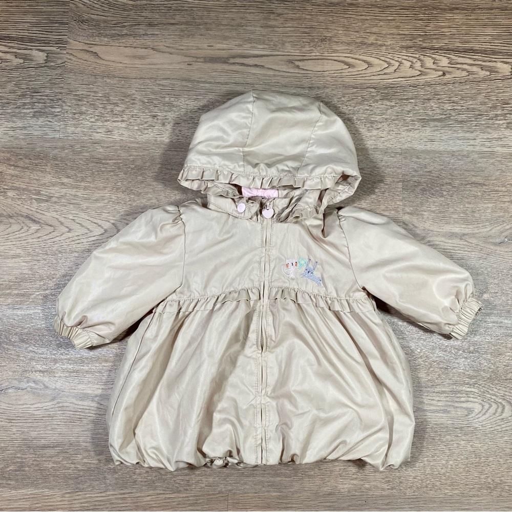 H&M Baby Girls Jacket Hoodie 4 - 6 Months Full Zipper Beige